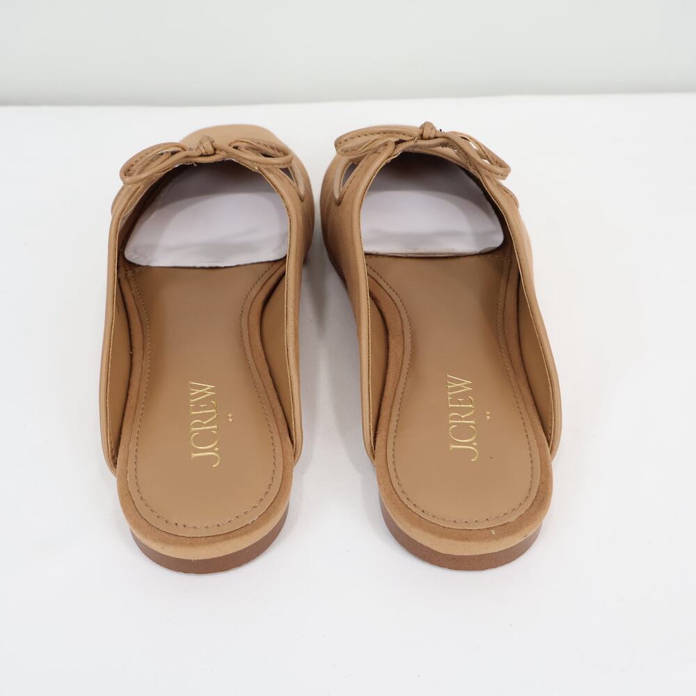 J.Crew Factory Sueded Bow Slip-On Mules Sienna Tan Size 6 NWOT - Picture 5 of 9